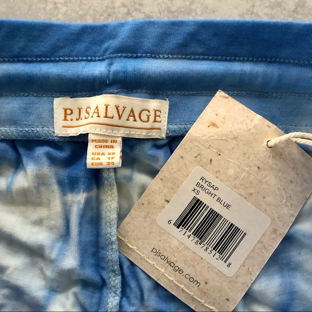 PJ Salvage Sail Away Tie Dye Lounge Pant Joggers in Bright Blue, XS NWT - Picture 5 of 7